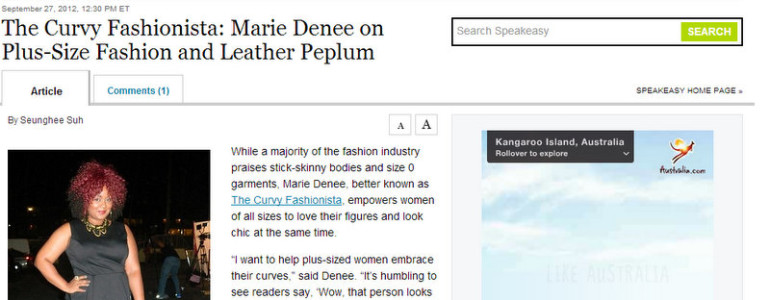 The Curvy Fashionista in the Press: Wall Street Journal Speakeasy Feature